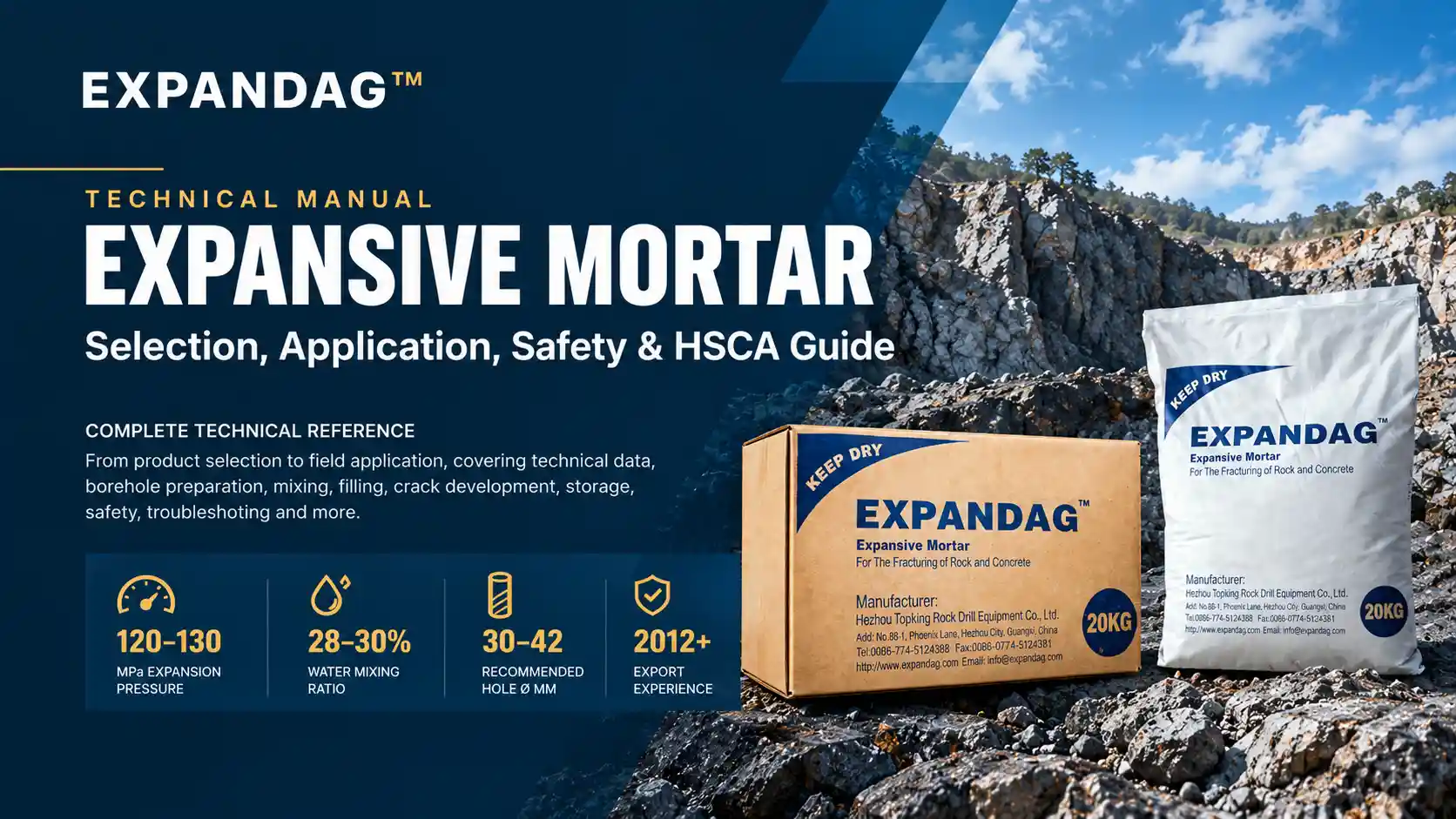 EXPANDAG Expansive Mortar Technical Manual: Product Selection, Application & Safety